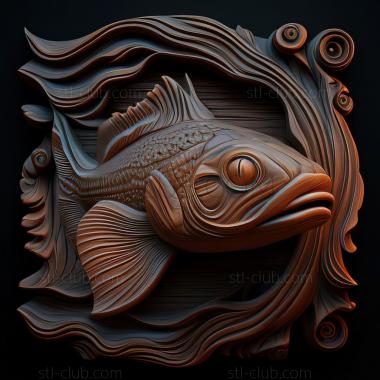 3D model st Ocular astronotus fish (STL)